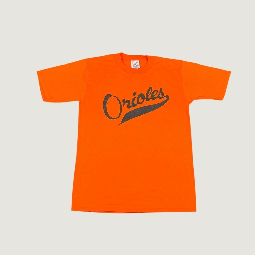 Vintage Jerzees Baltimore Orioles Shirt Mens Small Orange MLB Single Stitch USA